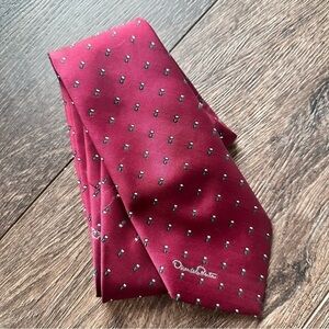 VTG Oscar de La renta neck tie maroon silk